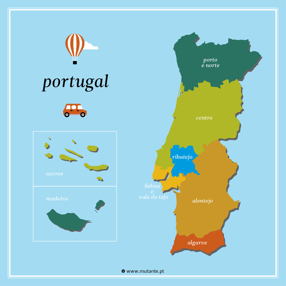 Mapa de Portugal  Portugal cidades, Roteiro de viagem portugal